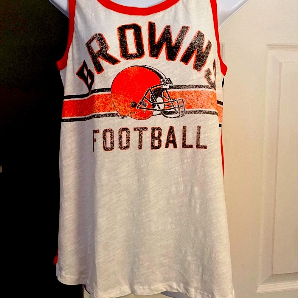 Browns Football Tank Top - White and Orange